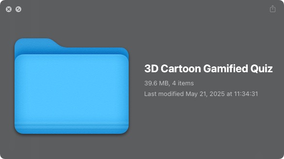 3D Cartoon Gamified Quiz Game Technical Preview Build Size